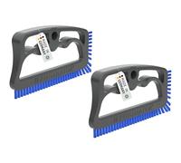 FUGINATOR® Lot de 2 brosses à joints en gris/bleu - Brosse de nettoyage pour le nettoyage des joints dans la salle de bain, les WC, la cuisine, etc. - Nettoyage des carreaux muraux et de sol - Brosse