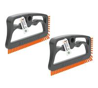 FUGINATOR® Lot de 2 brosses à joints gris/orange - Brosse pour nettoyer les joints dans la salle de bain, WC, cuisine, etc. - Nettoyage des carreaux et sols - Brosse à joints pratique et