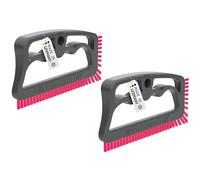 FUGINATOR® Set de 2 Brosses pour Joints en Gris/Rose - Nettoyage des Carreaux et Sols dans la Salle de Bain, les Toilettes, la Cuisine - Pratique pour les Joints et les Carreaux