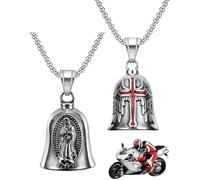 FUGLUS 1 pièce Fahrradglocke, ölig Guardian Bell Motorrad, Motorrad Glöckchen, Motorrad Glocke Glücksbringer mit Ring Zum Aufhängen, für Segne Den Frieden(avec chaîne)