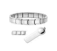 FUGLUS 1 set Ensemble De Bracelet De Charme Italien,Bricolage Lien De Bracelet à Charme Modulaire Amovible De 9 Mm,Avec Outil D'Ouverture,Charmes De Style Italien Für Damen