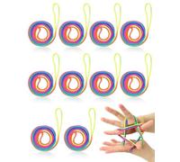 FUGLUS 10 pièces Jeu de Ficelle Doigts, Rainbow Rope, Corde à Doigts, Cats Cradle Corde,Jeu d'adresse, Jeu élastique Enfant Doigt,Petit Cadeau