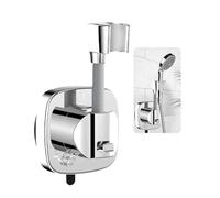 FUGLUS 1pcs Support De Pommeau Douche Rotatif À 360° Avec Ventouse | Capacité Charge 10 kg, Montage En Quelques Secondes | Support Anti-Dérapant Résistant À La Rouille, Pommes douche fixes (Argent)