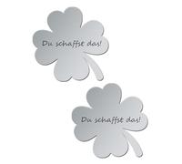 FUGLUS 2pcs Vous créez le porte-bonheur, trèfle à quatre feuilles, porte-bonheur pour examen, cadeau d'opération, cadeau d'examen, bonne chance, cadeau attentionné pour la famille, les amis