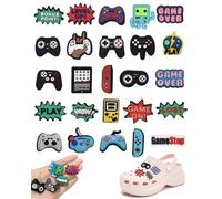 FUGLUS 35 Pièces Charmes de Chaussure, Jeux Pins Croc Charmes de Chaussure, Breloque de Chaussures Accessoires de Bricolage Charm Pins Chaussures pour jeunes filles et garçons,Version console de jeu