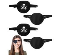 FUGLUS 4pc cache oeil adulte enfant cache-œil cache oeil medical pirate patch oculaire pour adulte eye patchs réglables patch médical doux,cache oeil medical,amblyopie,strabisme et après une chirurgie