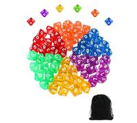 FUGLUS 60 PiècesDés Polyédriques, Jeu de Dés D10 à 10 Faces en Acrylique Multicolore, Dés pour D&D/RPG/MTG Jeux de Table Jeux de Rôle
