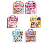FUGLUS 6pcs autocollant enfant，stickers book，gommettes repositionnables，Livre Gommettes Enfants 2 3 4 Ans Livre Autocollant Enfant Reutilisable avec Scènes Pliable et Repositionnables Illustrations