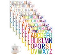 FUGLUS 8 Pcs Autocollants Lettre, Alphabet Coloré& Gommettes, Lettres Adhésives Scrapbooking Stickers Scrapbooking Lettres Autocollants Alphabet pour Artisanat, Boîtes Aux Lettres (Couleurs Morandi)