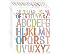 FUGLUS 8 Pcs Autocollants Lettre, Alphabet Couleurs Morandi Gommettes, Lettres Adhésives Scrapbooking Stickers Scrapbooking Lettres Autocollants Alphabet pour Artisanat, Boîtes Aux Lettres