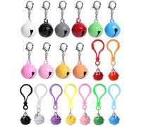 FUGLUS Lot de 20 clochettes rondes pour collier avec son fort et net, Pendentifs pour colliers de chien,multicolore pour chats et chiens, décoration de Noël, Fer Métal, Pas de gemme,14mm,22mm