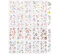 FUGLUS Tatouage Temporaire Enfant,20 Feuilles Etanche Tatouage Ephémère Licorne Kit Tatoo pour Garçons Filles,Tatouages Dessins Animés Enfant,Cadeaux pour Halloween Noël Anniversaires