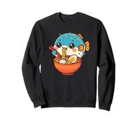 Fugu Fish Eating Ramen Nouilles Kawaii Mignon Drôle Sweatshirt