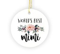 FUGWN Mimi Ornement, meilleur cadeau de grand-mère pour Noël de la part des petits-enfants, ornements à suspendre pour sapin de Noël, décorations de vacances, meilleur ornement décoratif Mimi au monde