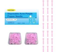 FUGYTVEN Kit de 100 Aiguilles Stériles Jetables, Perce-Bouton Extracteur Points Noirs Tire-Comédons Acné Milia, Pointe Précise - Soin Peau Saine, Usage Sécurisé Domicile & Institut