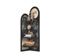 FUHAI-666 Bibliothèque Armoires d'angle avec décorations de Sol Salon Style Antique et étagères murales(Petit)