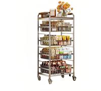 FUHAI-666 Chariot Utilitaire Organisateur Mobile d'étagère de Stockage Casse-croûte Chariot Roulant extractible d'acier Inoxydable(Grand)