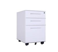 FUHAI-666 Classeur Classeur Mobile en Acier coloré sous Le Bureau, Meuble de Rangement épais à Trois tiroirs avec roulettes Tiroirs classeurs et Armoire de Rangement(Blanc)