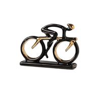 FUHAI-666 Décoration de vélo de Sport créative, Statue décorative d'intérieur en céramique, 20 x 5,5 x 15 cm, Noir/Blanc Art décoratif(Noir)