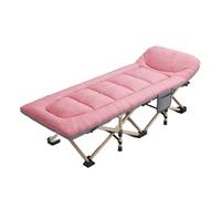 FUHAI-666 Lit Pliant Lit Pliant for Pause déjeuner, Bureau, Sieste individuelle, Chaise Longue d'hôpital Simple, Marche extérieure Portable(Pink)