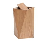 FUHAI-666 Poubelles de salle Poubelle créative en forme de losange avec couvercle, corbeille à déchets en bois avec seau intérieur for salon, chambre à coucher, salle de bain Poubelle(Natural,S)