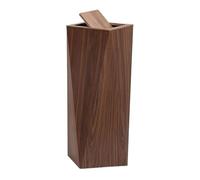 FUHAI-666 Poubelles de salle Poubelle créative en forme de losange avec couvercle, corbeille à déchets en bois avec seau intérieur for salon, chambre à coucher, salle de bain Poubelle(Bruin,L)