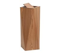 FUHAI-666 Poubelles de salle Poubelle créative en forme de losange avec couvercle, corbeille à déchets en bois avec seau intérieur for salon, chambre à coucher, salle de bain Poubelle(Natural,L)