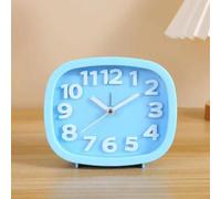 FUHAI-666 Réveils Square Minimalist Alarm Clock | Silent Time Clock Creative Desktop Placement(Blue)