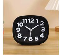 FUHAI-666 Réveils Square Minimalist Alarm Clock | Silent Time Clock Creative Desktop Placement(Noir)