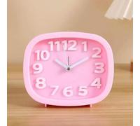 FUHAI-666 Réveils Square Minimalist Alarm Clock | Silent Time Clock Creative Desktop Placement(Pink)