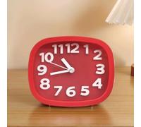FUHAI-666 Réveils Square Minimalist Alarm Clock | Silent Time Clock Creative Desktop Placement(Red)