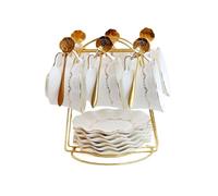 FUHAI-666 Tasses à café Ensemble de tasses à thé fleurs Style européen, café en céramique luxe, ensemble l'après-midi anglais avec cuillère, 6 pièces