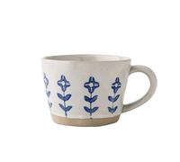 FUHAI-666 Tasses à café Lot de 1 petite tasse à café en céramique peinte la main, motif fleur, capacité 300 ml, large ouverture, for cafés ou bureaux