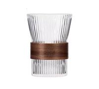 FUHAI-666 Tasses en verre Wood Circle Striped Pattern Drinking Glasses