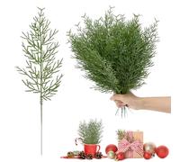 Fuhesgu 40 PCS Branche de Sapin Artificiel de Noël Branches de Pin Artificielles 35cm Branche Sapin Decorative Noel Fausses Branches de Pin pour Décoration de Noël Mariages Fête d'hiver Anniversaires