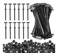 Fuhesgu Lot de 100 Colliers de Serrage en Nylon Attache Cable Universelle Noir, Réutilisables, Boucle de Serrage avec Tête, Résistants aux UV Collier de Serrage pour Réparations Auto Maison Machines