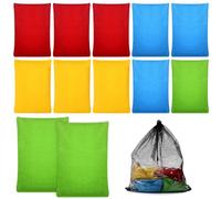 Fuhesgu Lot de 12 Sac Cornhole 11,5x8,5cm, Sacs de Lancer pour Le Jeu de Cornhole Sac de Haricots de Jeux Coloré, Sac de Sable pour Le Jeu Cornhole, pour Enfants et Adultes, Jeux de Jardin