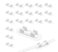 Fuhesgu Lot de 22 Colliers de Serrage Auto-adhésifs, Clips Câbles Supports de Tuyau Clip de Tuyau en Plastique Collier Autocollant Clips de Tube Blancs pour la Fixation des Tuyaux d'eau et de Gaz