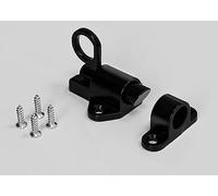 Fuhesgu Lot de 4 Verrou à Ressort Automatique Serrure de Porte Automatique Automatique Verrou de Porte Aluminium Noir Verrous à Fermeture Amortie pour Fenêtres, Portes Placards Meubles + 16 Vis