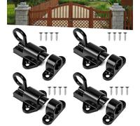 Fuhesgu Lot de 4 Verrous à Ressort Automatique, Aluminium Noir, + 16 Vis