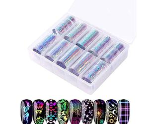 Fuhjythy 1 BoîTe / 10 Autocollants D'Art de Clou de Pain Autocollants de Transfert D'Art D'Ongle MéLangéS Autocollant D'Ongle 3D