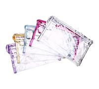 Fuhjythy 5 Pcs Sac à Cosmétiques Imperméable Transparent,Trousse De Toilette De Vacances à Zip en Vinyle Pvc,Trousse De Toilette et De Rangement Ensemble De Voyage