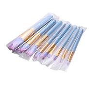 Fuhjythy 9Pcs Manche en Bois Bleu Bel le Brosse de Maquillage Ensemb le Base Mignonne Poudre de MéLange des Pinceaux CosméTique Beauté Maquillage Outil
