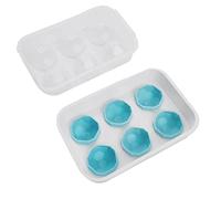 Fuhjythy Bac à GlaçOns avec Couvercle, Nouveau Fabricant de Boules de Glace de Football, Moule à GlaçOns SphèRe Facile à LibéRer, 6 Ballons de Glace pour Whisky