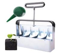 Fuhjythy Bloqueur de Sol, Fabricant de Blocs de Sol Cellulaire 4 PièCes, Fabricant de Blocs de Graines Portatif avec PoignéE Confortable, Outils de Blocage de Jardin
