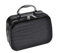 Fuhjythy Dames EsthéTicienne BoîTe de Maquillage Voyage Sac à Main Pu Sac de Rangement Sac de Maquillage Sac de Lavage Sac de Maquillage éLéGant BoîTe de Maquillage Noir