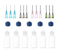 Fuhjythy Flacons Applicateurs de Précision de 1 Oz, 12 Flacons à Presser à Pointe D'Aiguille de 30 Ml, Petits Flacons à Presser, Mini Flacon à Aiguille avec Bouchons