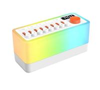 Fuhjythy Machine à bruit blanc avec 8 haut-parleurs Bluetooth portables, veilleuses 12 couleurs