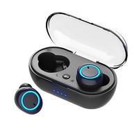 Fuhjythy Nouveau Oreillette Bluetooth Y10 Oreillette Bluetooth Binaural Y30 Oreillette Bluetooth avec Compartiment de Charge Noir+Blanc