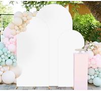 FUHSY Lot de 3 couvertures d'arc en spandex pour mariage, 1,2 m, 1,5 m, 1,8 m, arc blanc, couverture élastique pour fête d'anniversaire, mariage
